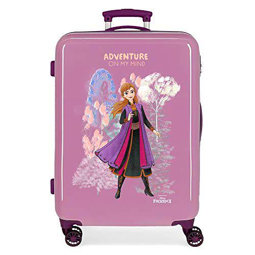 Disney Frozen Adventure of My Mind Maleta Mediana Morado 48x64x26 cms Rígida ABS Cierre de combinación Lateral 61L 3,3 kgs 4 Ruedas Dobles