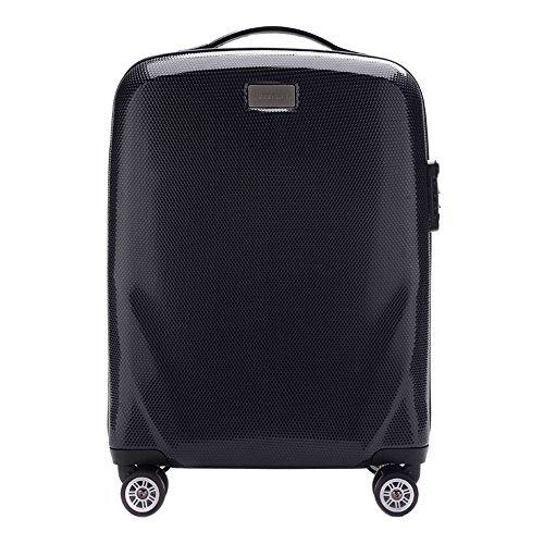 Wittchen Trolley Equipaje de Mano Material policarbonato 4 Ruedas giratorias Cerradura de combinación Conchas duras manijas de Goma Negro