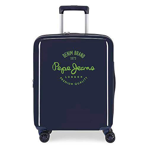 Pepe Jeans Nolan Maleta de Cabina Azul 40x55x20 cms Rígida ABS Cierre TSA Integrado 38,4L 2 kgs 4 Ruedas Dobles Equipaje de Mano