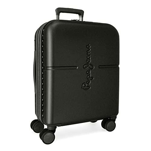 Pepe Jeans Highlight Maleta de Cabina Negro 40x55x20 cms Rígida ABS Cierre TSA Integrado 37L 2,74 kgs 4 Ruedas Dobles Extensible Equipaje de Mano