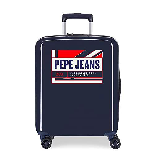 Pepe Jeans Digital Maleta de Cabina Azul 40x55x20 cms Rígida ABS Cierre TSA Integrado 38,4 2 kgs 4 Ruedas Dobles Equipaje de Mano