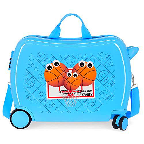 Enso Basket Family Maleta Infantil Azul 50x39x20 cms Rígida ABS Cierre combinación 34L 2,1Kgs 4 Ruedas Equipaje de Mano