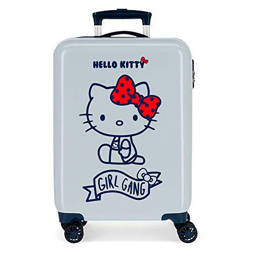 Hello Kitty Girl Gang Maleta de Cabina Azul 38x55x20 cms Rígida ABS Cierre de combinación Lateral 34L 2,66 kgs 4 Ruedas Dobles Equipaje de Mano