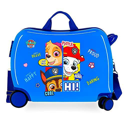 Paw Patrol La Patrulla Canina Be Happy Maleta Infantil Azul 50x39x20 cms Rígida ABS Cierre combinación 38L 2,1kgs 4 Ruedas Equipaje de Mano