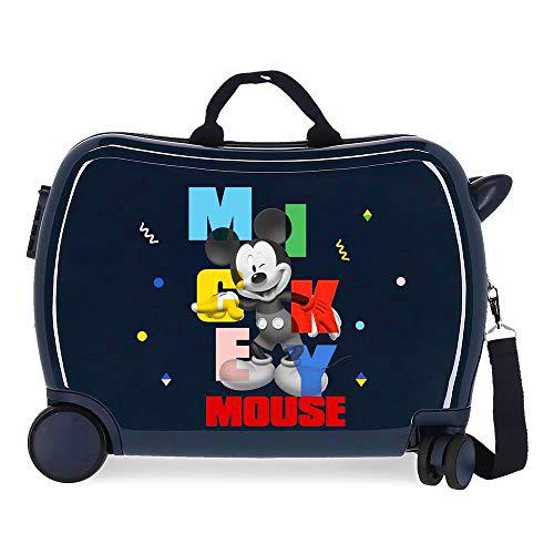 Disney Mickey'S Party Maleta Infantil Azul 50x38x20 cms Rígida ABS Cierre de combinación Lateral 34L 3 kgs 4 Ruedas Equipaje de Mano