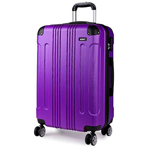 Kono Maleta para Equipaje de Mano,Trolley de ABS con 4 Ruedas (L,Morado)