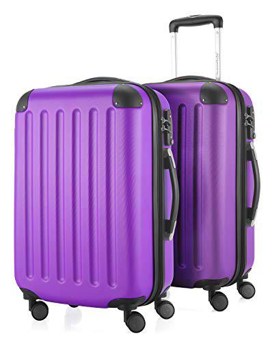 HAUPTSTADTKOFFER - Spree - Set de Dos Cabin Size Trolleys Equipaje de Mano 55cm, Morado