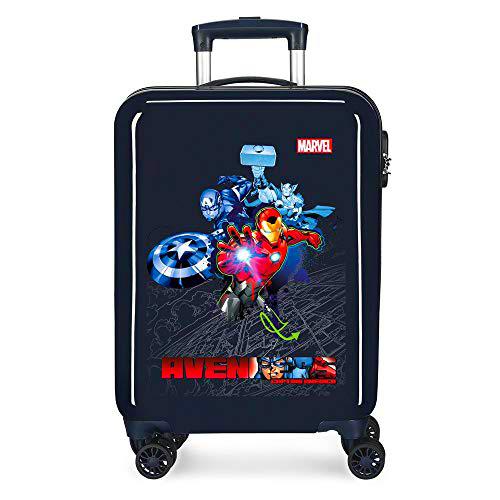 Marvel Los Vengadores Avengers Armour Up Maleta de Cabina Azul 38x55x20 cms Rígida ABS Cierre combinación 34L 2,6Kgs 4 Ruedas Dobles Equipaje de Mano