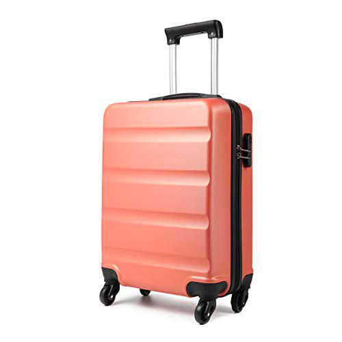 Kono Maleta para Equipaje de Cabina Ligera Trolley de ABS con Ruedas de 55 x 38 x 20 cm (Rosa Oro