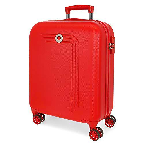 Movom Riga Maleta de Cabina Rojo 40x55x20 cms Rígida ABS Cierre combinación 37L 2,8Kgs 4 Ruedas Dobles Equipaje de Mano