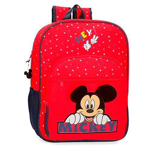 Disney Happy Mickey Mochila Adaptable a Carro Rojo 28,5x38x12 cms Poliéster 13.68L