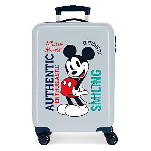 Disney Mickey Original Maleta de Cabina Azul 38x55x20 cms Rígida ABS Cierre de combinación Lateral 34L 2 kgs 4 Ruedas Dobles Equipaje de Mano