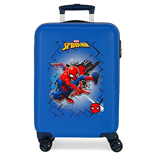 Marvel Spiderman Red Maleta de Cabina Azul 38x55x20 cms Rígida ABS Cierre de combinación Lateral 34L 2,66 kgs 4 Ruedas Dobles Equipaje de Mano