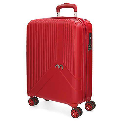 Movom Trendy Maleta de cabina Rojo 39x55x20 cms Rígida ABS Cierre TSA 39L 3,3Kgs 4 Ruedas Dobles Extensible Equipaje de Mano