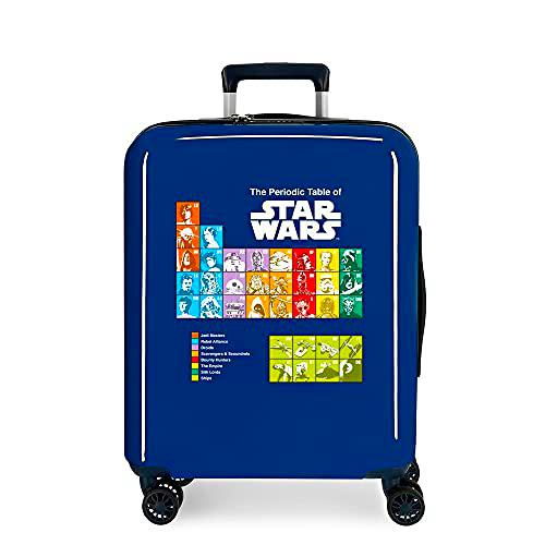 Star Wars Badges Maleta de cabina Azul 40x55x20 cms Rígida ABS Cierre TSA integrado 38,4 2 kgs 4 Ruedas dobles Equipaje de Mano