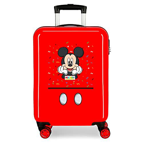 Disney It's a Mickey Thing Maleta de Cabina Rojo 38x55x20 cms Rígida ABS Cierre de combinación Lateral 34L 2 kgs 4 Ruedas Dobles Equipaje de Mano