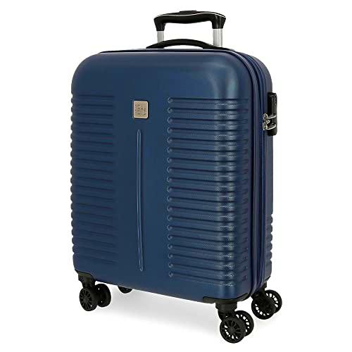 Roll Road India Maleta de Cabina Azul 40x55x20 cms Rígida ABS Cierre combinación 37L 2,5Kgs 4 Ruedas Dobles Equipaje de Mano