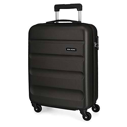 Roll Road Flex Maleta de Cabina Negro 38x55x20 cms Rígida ABS Cierre combinación 35L 2,5Kgs 4 Ruedas Equipaje de Mano