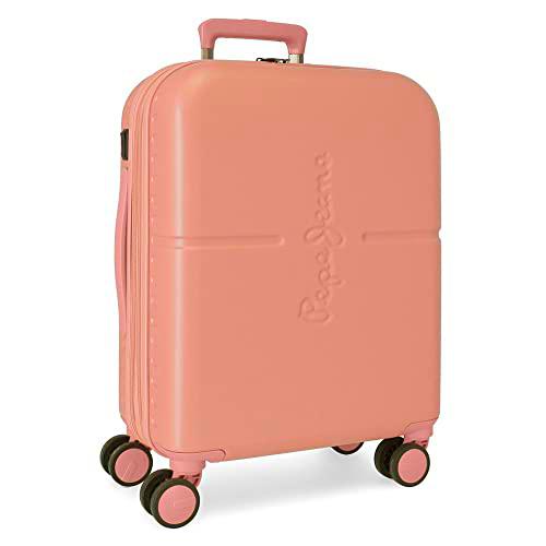 Pepe Jeans Highlight Maleta de Cabina Rosa 40x55x20 cms Rígida ABS Cierre TSA Integrado 37L 2,74 kgs 4 Ruedas Dobles Extensible Equipaje de Mano