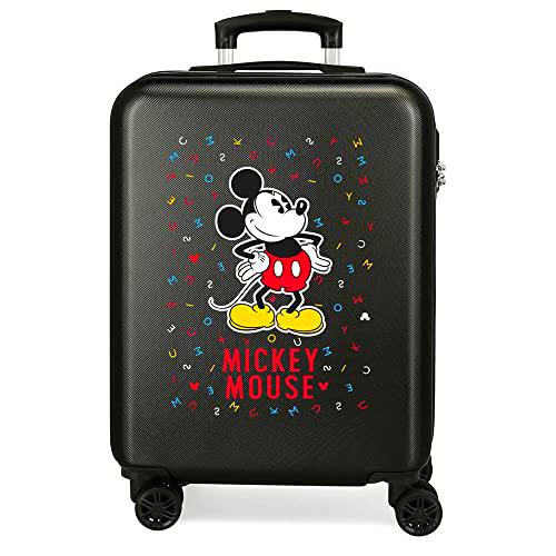 Disney Have a good day Mickey Maleta de cabina Negro 37x55x20 cms Rígida ABS Cierre combinación 34L 2,6Kgs 4 Ruedas dobles Equipaje de Mano