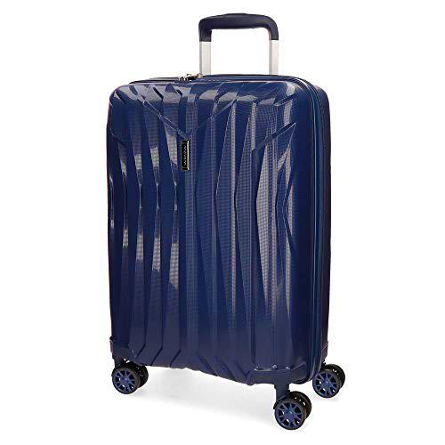 Movom Fuji Maleta de cabina Azul 39x55x20 cms Rígida Polipropileno Cierre TSA 37L 2,7Kgs 4 Ruedas dobles Equipaje de Mano