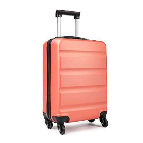 Kono Maletas de Viaje Cabina 55 x 38 x 20 cm 4 Ruedas Rígida Ligera ABS (Rosa Ora)