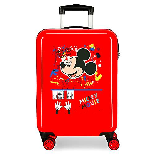 Disney Mickey Colour Mayhem Maleta de Cabina Rojo 38x55x20 cms Rígida ABS Cierre de combinación Lateral 34L 2 kgs 4 Ruedas Dobles Equipaje de Mano