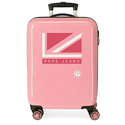 Pepe Jeans Carol Maleta de cabina Rosa 38x55x20 cms Rígida ABS Cierre de combinación lateral 34L 2 kgs 4 Ruedas dobles Equipaje de Mano