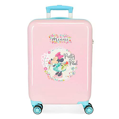 Disney Minnie Florals Maleta de Cabina Rosa 38x55x20 cms Rígida ABS Cierre de combinación Lateral 34L 2 kgs 4 Ruedas Dobles Equipaje de Mano