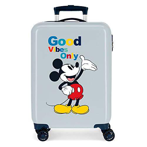 Disney Mickey Original Maleta de Cabina Azul 38x55x20 cms Rígida ABS Cierre de combinación Lateral 34L 2 kgs 4 Ruedas Dobles Equipaje de Mano