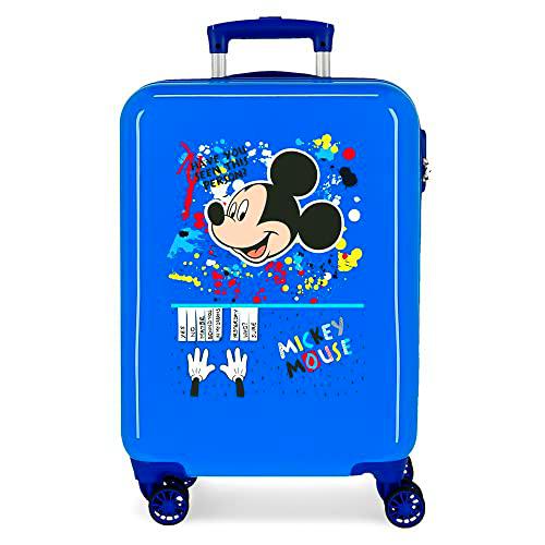 Disney Mickey Colour Mayhem Maleta de Cabina Azul 38x55x20 cms Rígida ABS Cierre de combinación Lateral 34L 2 kgs 4 Ruedas Dobles Equipaje de Mano