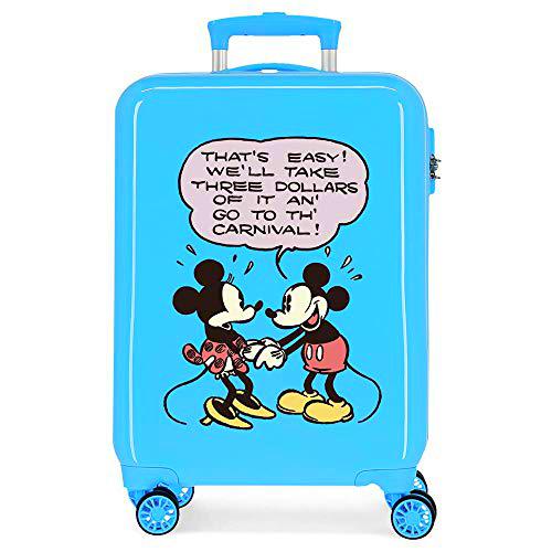 Disney Mickey That'S Easy Maleta de Cabina Azul 38x55x20 cms Rígida ABS Cierre de combinación Lateral 34L 2,5 kgs 4 Ruedas Dobles Equipaje de Mano