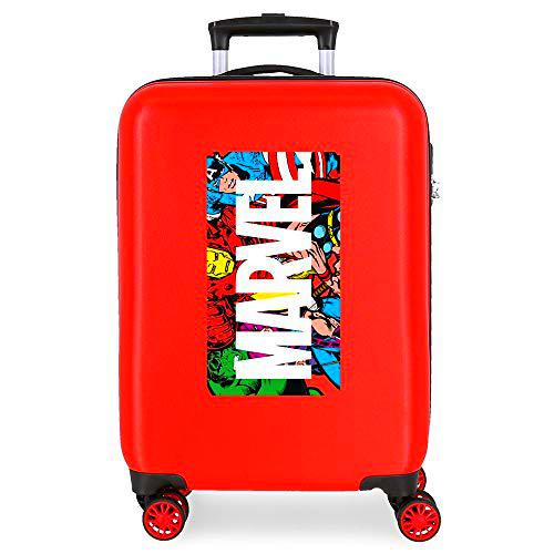 Marvel Los Vengadores Action Maleta de Cabina Rojo 38x55x20 cms Rígida ABS Cierre combinación 34L 2,6Kgs 4 Ruedas Dobles Equipaje de Mano