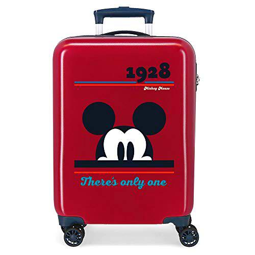 Disney Mickey Original Maleta de Cabina Rojo 38x55x20 cms Rígida ABS Cierre de combinación Lateral 34L 2 kgs 4 Ruedas Dobles Equipaje de Mano