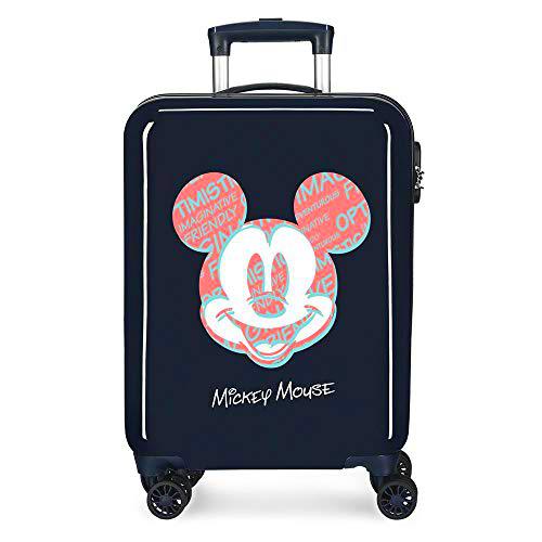 Disney Always Be Kind Maleta de Cabina Azul 38x55x20 cms Rígida ABS Cierre de combinación Lateral 34L 2,66 kgs 4 Ruedas Dobles Equipaje de Mano