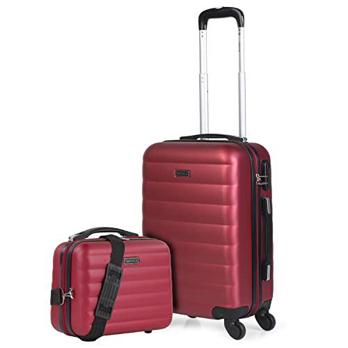 ITACA - Maleta de Viaje Ligera 2 Pzs. Set Trolley ABS 4 Ruedas + Neceser