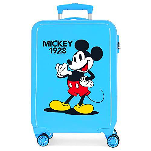 Disney Mickey That'S Easy Maleta de Cabina Azul 38x55x20 cms Rígida ABS Cierre de combinación Lateral 34L 2,5 kgs 4 Ruedas Dobles Equipaje de Mano