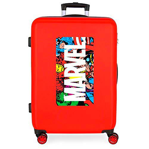 Marvel Los Vengadores Action Maleta Mediana Rojo 48x68x26 cms Rígida ABS Cierre combinación 70L 3,7Kgs 4 Ruedas Dobles