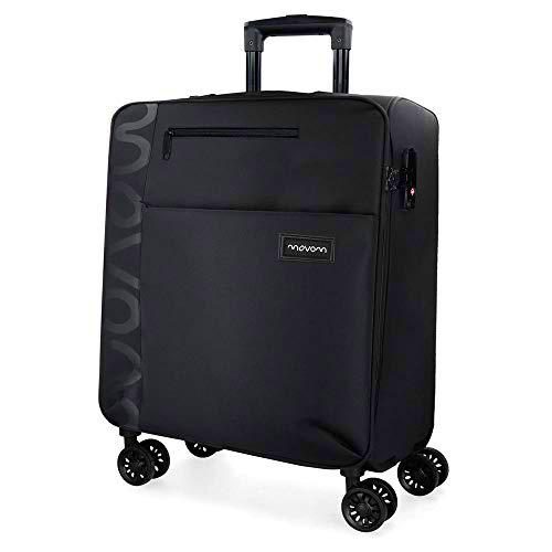 Movom Oslo Maleta de cabina Negro 40x55x20 cms Blanda Poliéster Cierre TSA 36L 2,9Kgs 4 ruedas dobles Equipaje de Mano