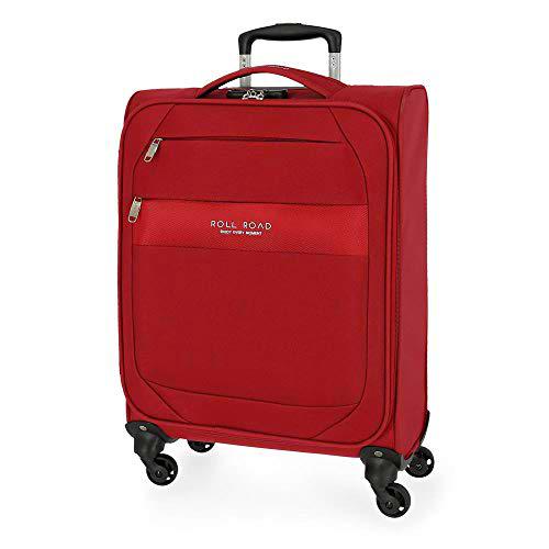 Roll Road Royce Maleta de cabina Rojo 40x55x20 cms Blanda Poliéster Cierre combinación 39L 2,1Kgs 4 Ruedas Equipaje de Mano