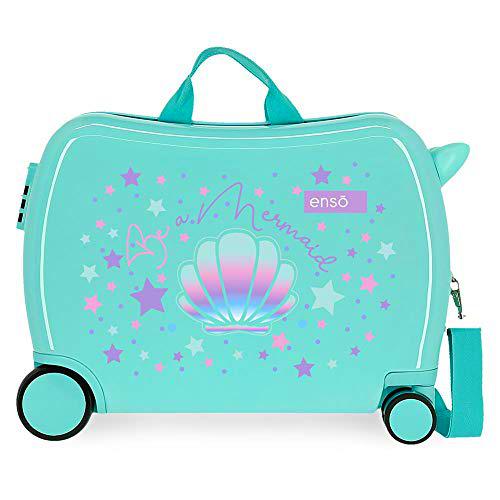 Enso Be a Mermaid Maleta Infantil Verde 50x39x20 cms Rígida ABS Cierre combinación 34L 2,1Kgs 4 Ruedas Equipaje de Mano