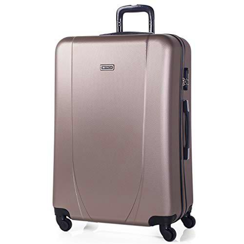 ITACA - Maleta de Viaje Grande XL Rígida 4 Ruedas Trolley 75 cm de ABS