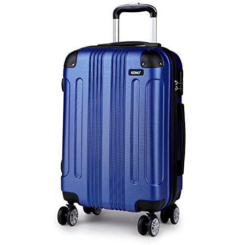 Kono Maleta para Equipaje de Mano,Trolley de ABS con 4 Ruedas (S,Azul)