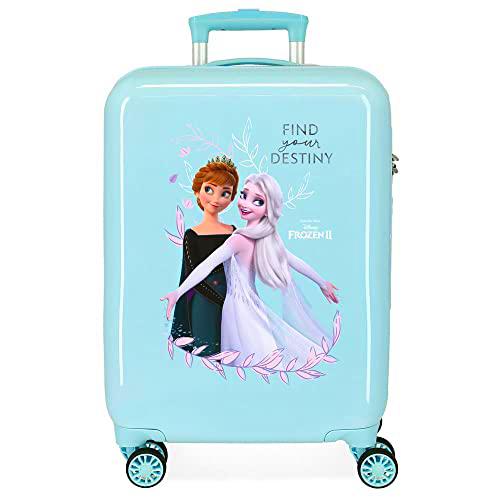 Disney Frozen Memories Maleta de Cabina Azul 38x55x20 cms Rígida ABS Cierre de combinación Lateral 34L 2 kgs 4 Ruedas Dobles