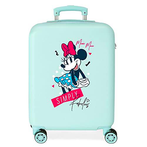 Disney Minnie Teen Maleta de Cabina Azul 38x55x20 cms Rígida ABS Cierre de combinación Lateral 35L 2,5 kgs 4 Ruedas Dobles