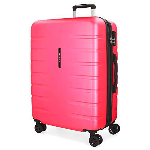 Movom Turbo Maleta mediana Rosa 49x69x27 cms Rígida ABS Cierre combinación 80L 3,7Kgs 4 Ruedas dobles Extensible