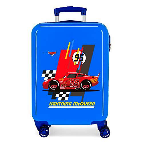 Disney Cars Lightning Mcqueen Maleta de Cabina Azul 37x55x20 cms Rígida ABS Cierre combinación 34L 2,6Kgs 4 Ruedas Dobles Equipaje de Mano