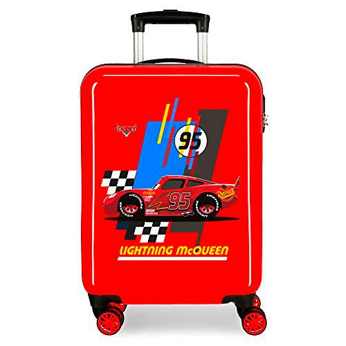 Disney Cars Lightning Mcqueen Maleta de cabina Rojo 37x55x20 cms Rígida ABS Cierre combinación 34L 2,6Kgs 4 Ruedas Dobles Equipaje de Mano