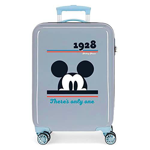 Disney Mickey Original Maleta de Cabina Azul 38x55x20 cms Rígida ABS Cierre de combinación Lateral 34L 2 kgs 4 Ruedas Dobles Equipaje de Mano