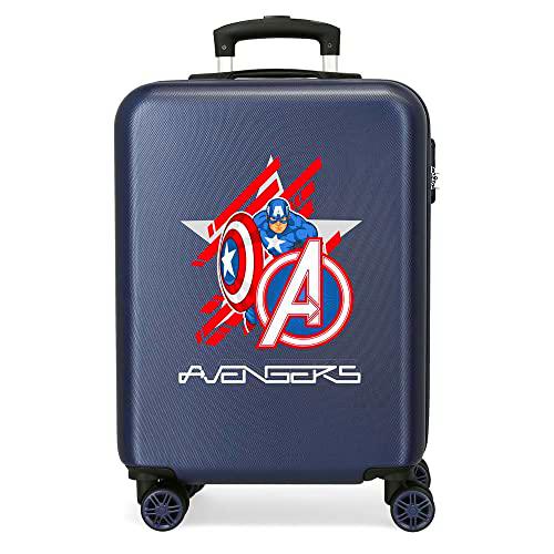 Marvel All Avengers Maleta de Cabina Azul 38x55x20 cms Rígida ABS Cierre de combinación Lateral 34L 2,66 kgs 4 Ruedas Dobles Equipaje de Mano